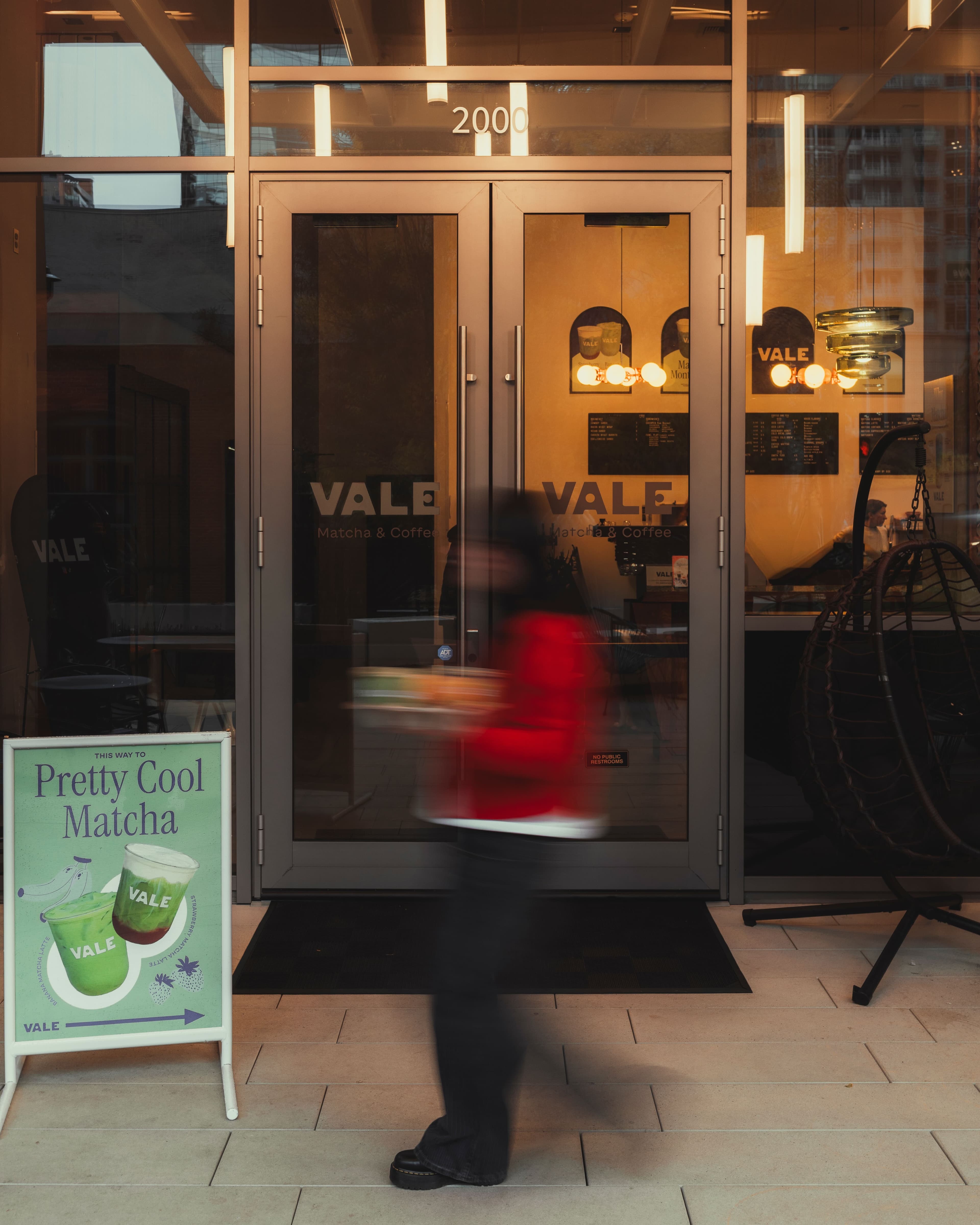 Vale Matcha & Coffee café interior in South Lake Union, Seattle - modern coffee shop serving ceremonial-grade matcha