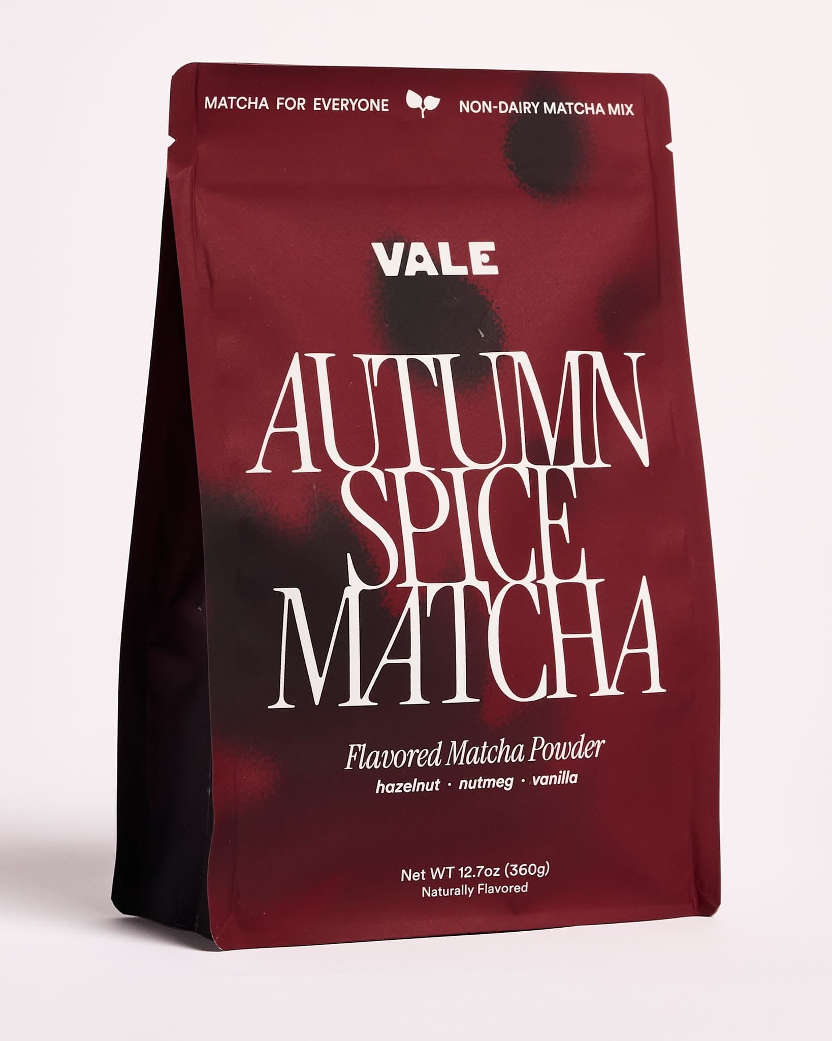 Autumn Spice Matcha bag, non-dairy matcha mix with hazelnut, nutmeg, and vanilla