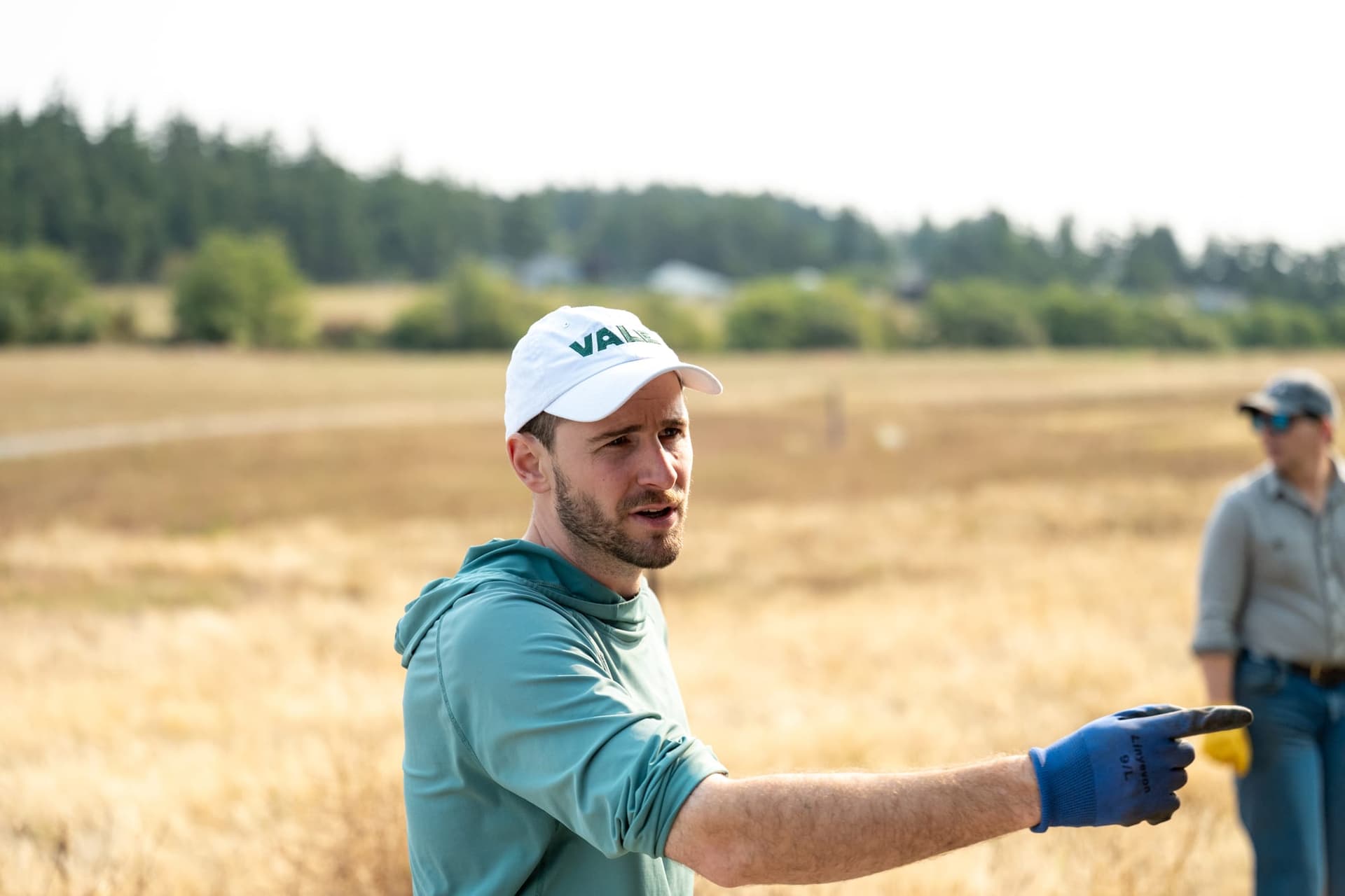 Gavin McFarlane, general manager of Vale Farms, standing in a Whidbey Island field