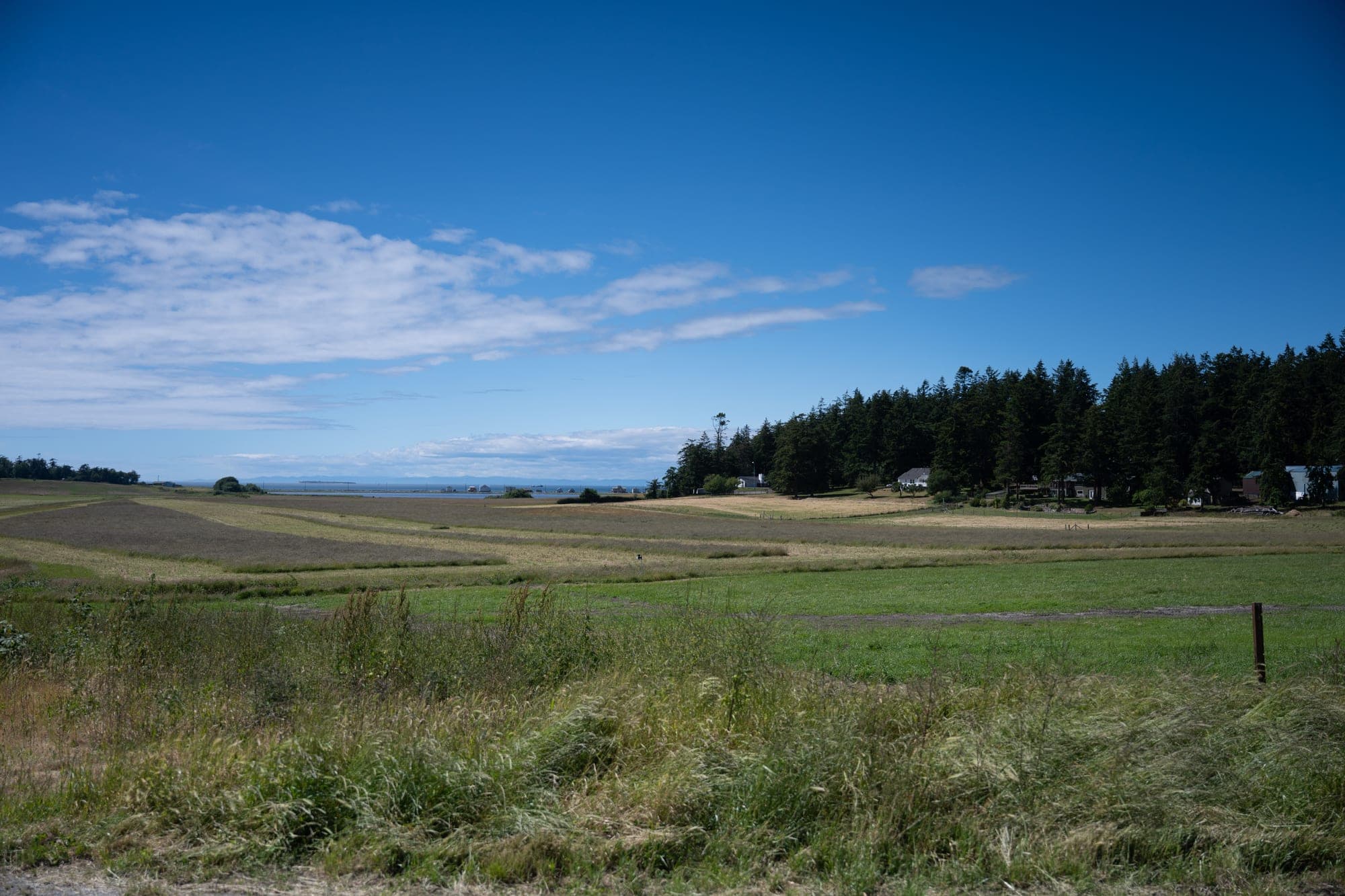 Open sky over farmland on Whidbey Island, Washington