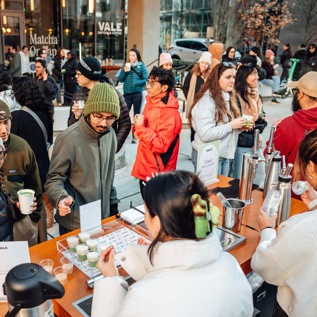 Vale's outdoor matcha cart